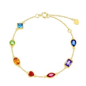 14K Gold Plated Crystal Stone Chakra Bracelet